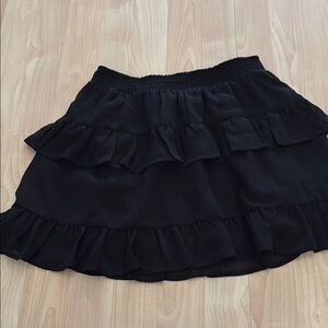 Elegant Black Ruffled Skirt